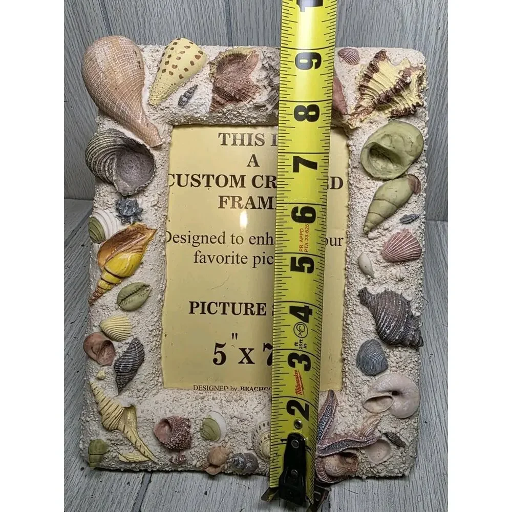Vtg Seashell Photo Picture Frame 5x7 Beach House Seashore Nautical Beachcombers